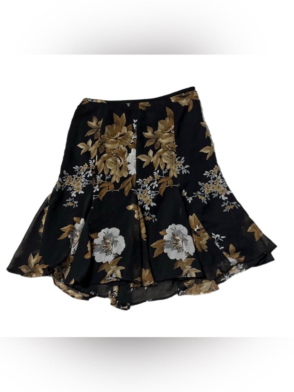 Apt 9 Y2K Vintage Simi Sheer Black Flowy Floral Midi Skirt